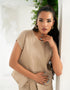 TEXTURED CAP SLEEVE TOP